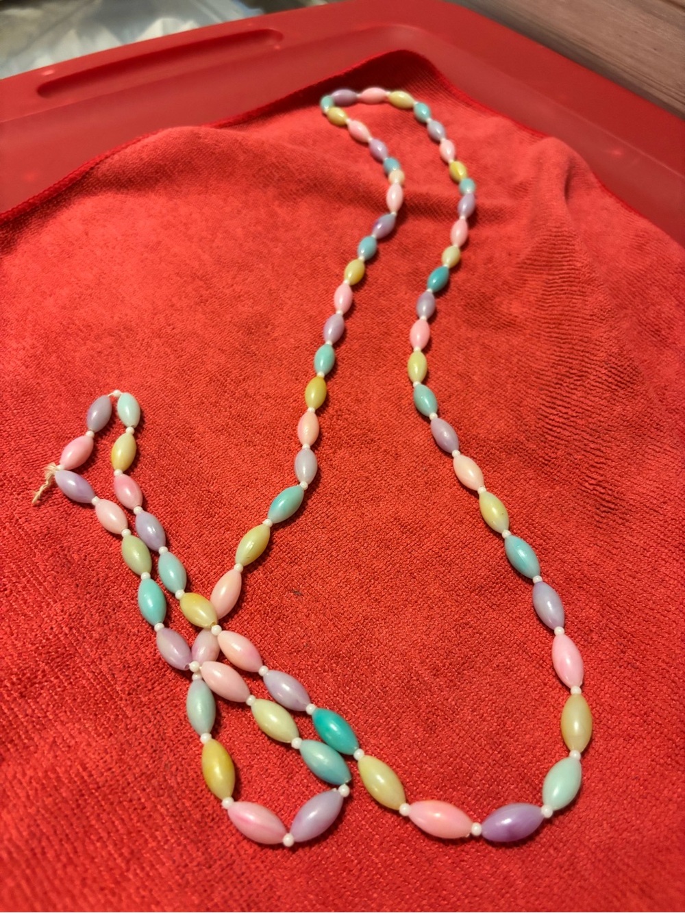 Vintage Pastel Multicolor Bead Necklace for Women
